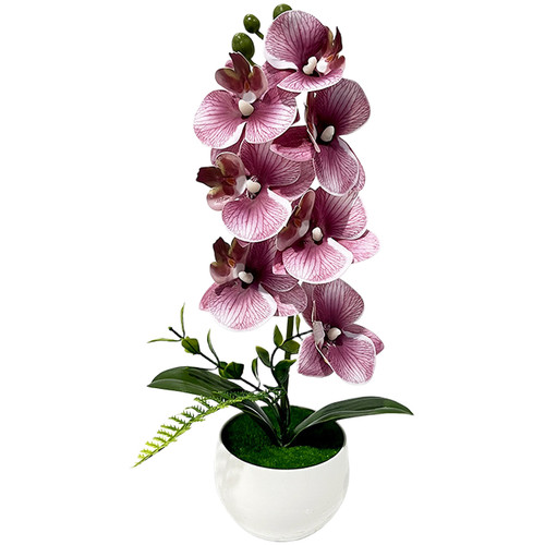 Potted artificial orchid with - potted,