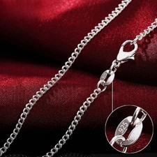 Silver curb chain necklace - silver,