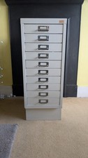 Cream  Metal 10 Drawer Filing