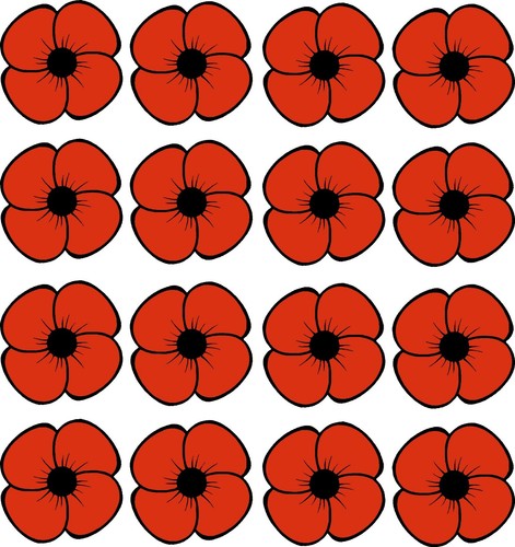 Poppy flower stickers - poppy, decals