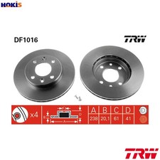2x BRAKE DISC DF1016 FOR