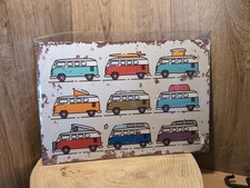 Retro Volkswagen Campervan metal sign LARGE A3 SIZE , 41cm X 28cm 