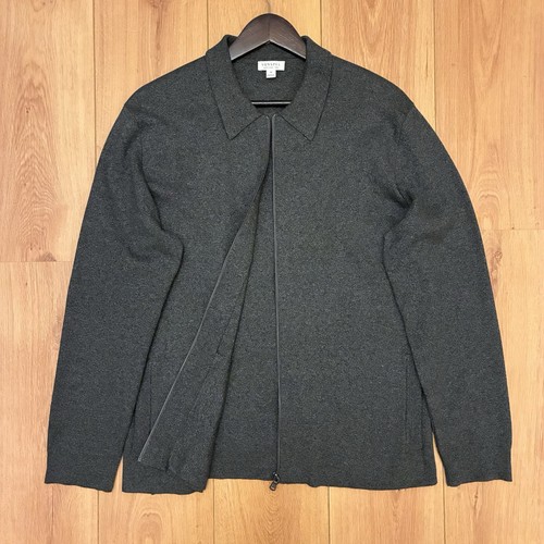 Sunspel grey zip through