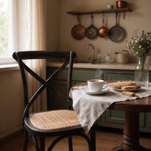Black cross back dining - black, chair