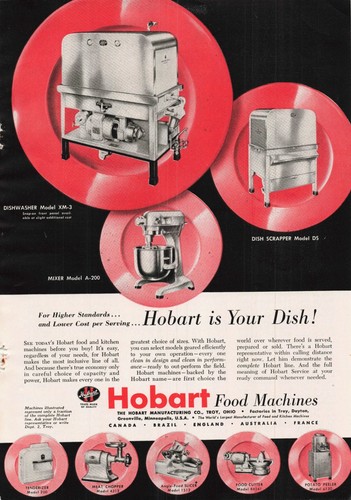 Vtg 1950 print hobart food - vtg,
