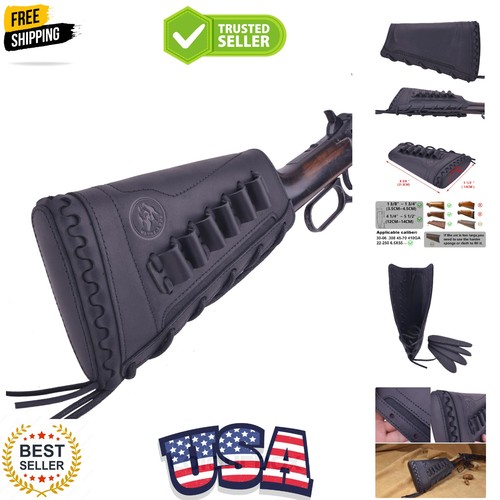 Leather buttstock cheek rest - leather,