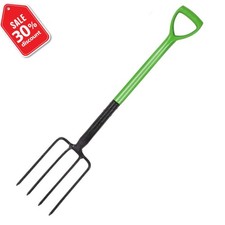 New Garden Digging Fork Carbon Steel Border Ergonomic Soft Handle Farmer Fork