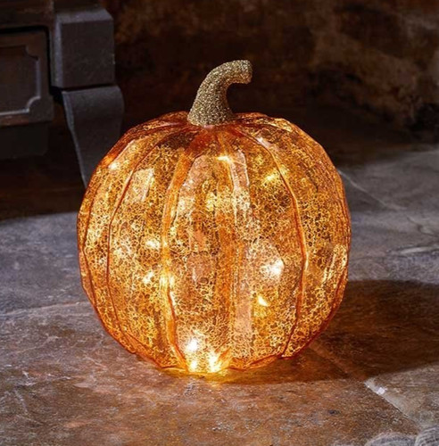 Inlit large crackle pumpkin - crackle,