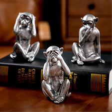 3 Wise Monkeys Statue - Hear