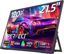 UPERFECT 21.5” 120HZ Portable Monitor w/Kickstand & VESA, FreeSync IPS HDR Large