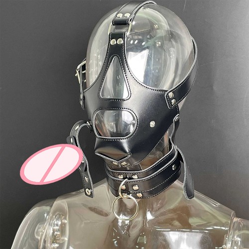 Leather hood bondage - leather,