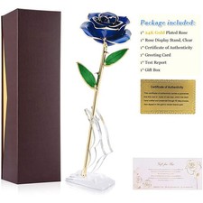Long Stem Dipped 24k Gold Rose
