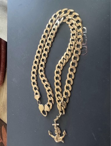 9ct gold curb link chain - gold,