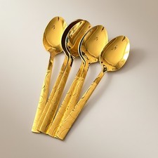 Golden Teaspoons Set Table Tea