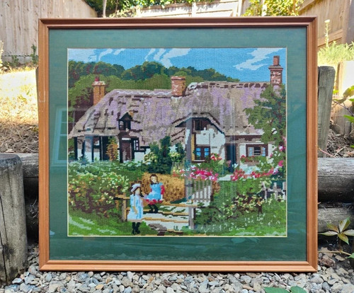 Large framed vintage cottage - framed,