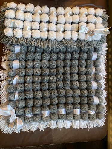 New grey and white pompom - and,