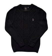 Luke Cable Knit Jumper Black