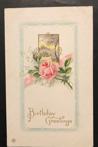 Vintage postcard birthday - vintage,