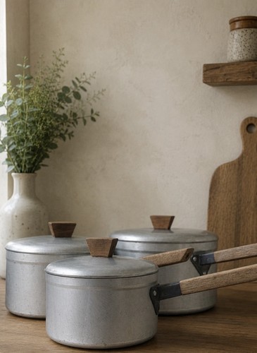 Vintage aluminium saucepan - vintage,