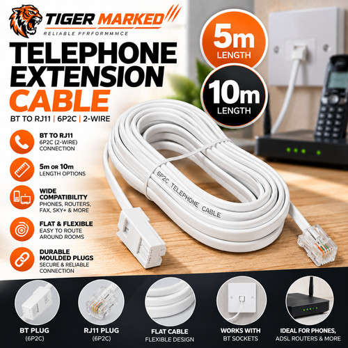 Rj11 telephone extension - bt,