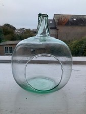 Vintage Glass Apple shaped table Terrarium / Display planter 9 Inches Tall