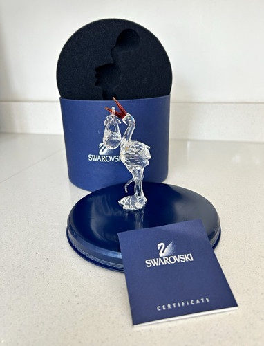Swarovski silver crystal stork - silver,