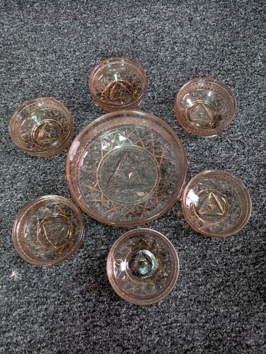 Vintage depression pink glass - vintage,
