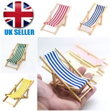 Mini Dollhouse Beach Furniture Folding Deck Chair cake decoration Toy Wood Chair