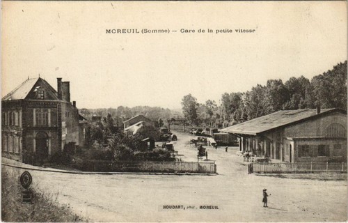 Old postcard moreuil gare - old,
