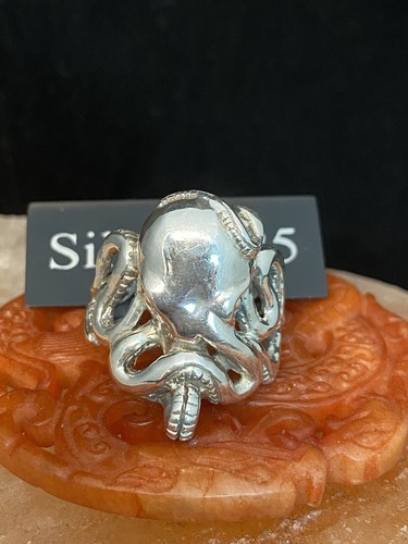 Solid silver large - silver, octopus