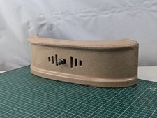 Vintage Round Cast Iron Fire Grate Ceramic Beige Antique 39cm 15.5" Art Deco