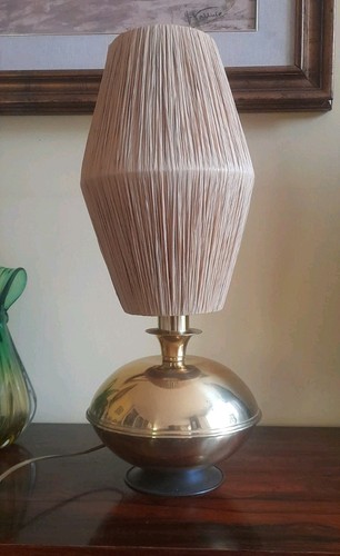Large 1960 table lamp brass - 1960, lamp,