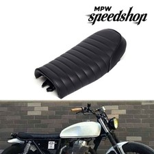 Universal Flat Brat Cafe Racer Vintage Scrambler Seat Honda CB - Black