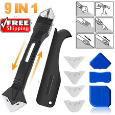 9 in 1 Caulking Tool Kit Silicone Remover Sealant Finishing Grout Scraper Set