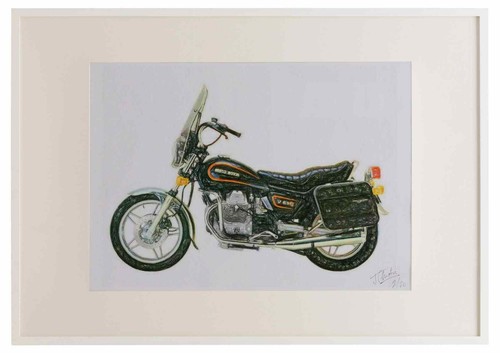 Motoguzzi v65c 1984 - a3, framed