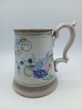 Vintage Glyn Colledge pottery  tankard, cornflower decoration, vgc