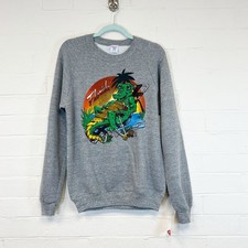 Jerzees By Russell Sweatshirt Jumper Grey Florida Alligator Graphic Size M