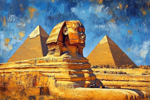 Egyptian pyramids canvas - egyptian,