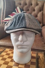 Patchwork Tweed Baker Boy Cap – Vintage Newsboy Flat Cap for Men