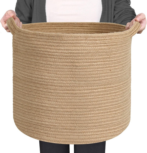 Large wicker storage basket - large,