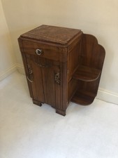 Vintage wood bedside - wood, table