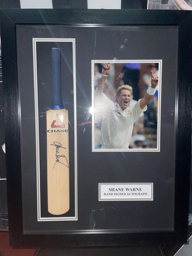Signed framed shane warne - framed,