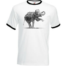 Music Elephant Mens Funny 80s Ghetto Blaster T-Shirt Retro Hi-Fi DJ Decks Stereo