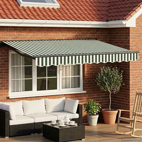 Retractable awning green - awning,
