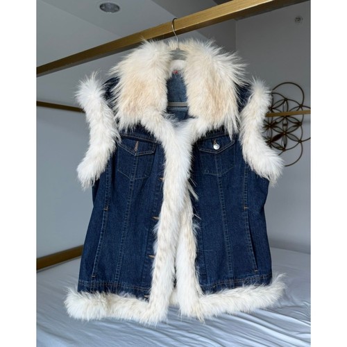 Vintage denim vest fox - denim,