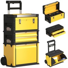 HOMCOM 3-Tier Tool Box with