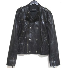 GUCCI Leather Double Rider Jacket 200332 Size 52 Black mens USED