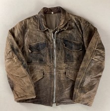 Vintage Leather Flight Jacket Bomber Jacket Brown Sheepskin Size L