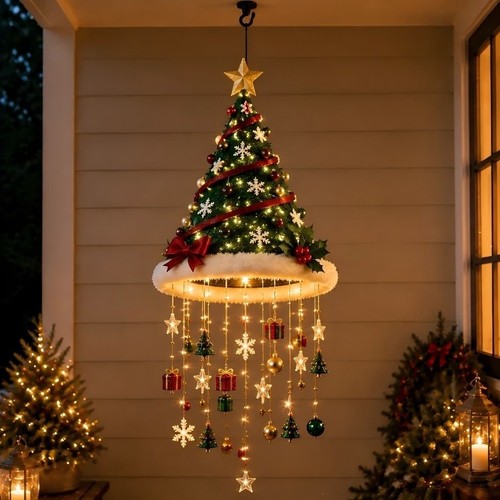 Lighted santa hat hanging - lighted,