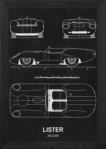 Lister jaguar framed wall art - wall,